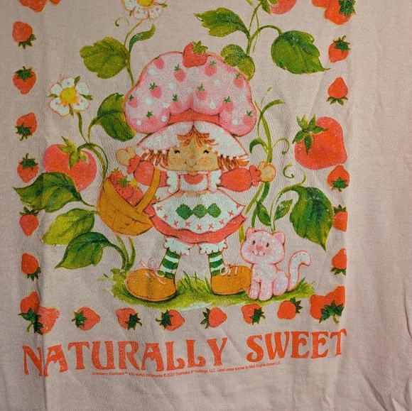 Strawberry shortcake Pink Graphic T-Shirt - Naturally Sweet nwt size medium - Picture 4 of 11